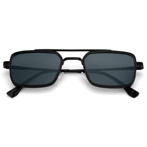 Dollger Small Square Aviator Sunglasses Men Women Trendy Rectangle Steampunk Shades2