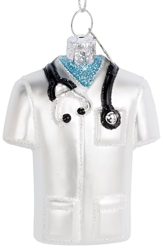 SIKORA Doktor Shirt besondere Weihnachtskugel Glas Christbaumschmuck...