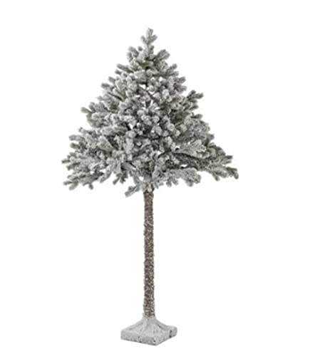 tradefirst 6FT Artificial Half Parasol Snowy Christmas Tree 302 Tips with Sturdy Metal Stand PVC Snowy Green Christmas Xmas Decoration Tree for Home, Office, Indoor Decoration