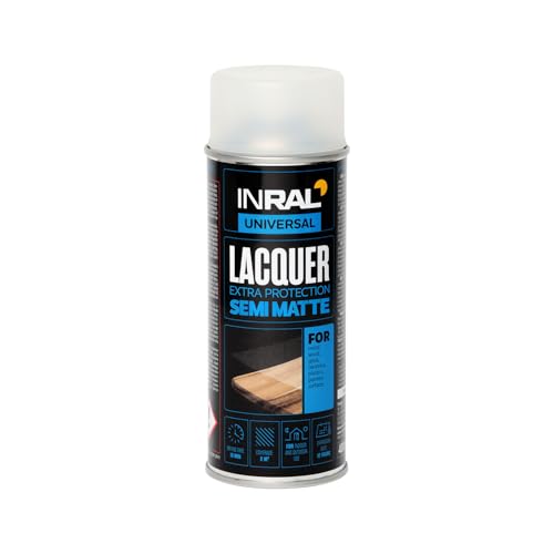 INRAL Vernis acrylique en spray transparent satiné - Séchage rapide, résistant à l’eau, à la chaleur, aux rayures et aux UV, pour peinture acrylique,...