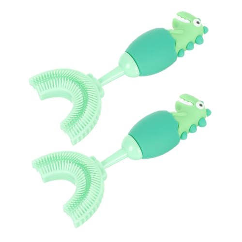WEKADRIN 2 Piezas Cepillo De Para Cepillo De Infantil Cepillo De De Dedo De Bebé Cepillo De En Forma De u Para Cepillo Bucal Gel De Sílice Green