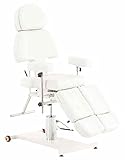 CLP Camilla De Estética Hidráulica Beauty En Cuero Sintético I Camilla De Masaje Regulable & Reposabrazos Extraíble & Orificio Facial I Color: Blanco