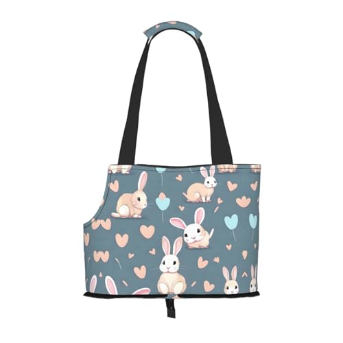 Cartoon Cute Bunny Pet Tote Bag - Waterproof and Wear-Resistant Portable Shoulder Bag for Small Dogs and Puppies