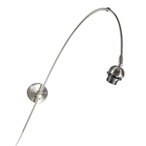 Qazqa - Moderne Wandleuchte Stahl I Silber I nickel matt ohne Schirm - Arc I Wohnzimmer I Schlafzimmer - Stahl Rund I Länglich - LED geeignet E27
