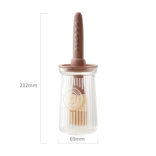 soulnioi Oil Dispenser with Silicone Oil Brush For Kitchen,Olive Oil Dispenser Bottle,Wide Opening Oil Bottle For Air Fryer,Cooking,BBQ 200ml Brown - Image 2