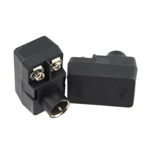 4PCS Adaptador Balun F Tipo 300 a 75 Ohm Negro miniatura 5