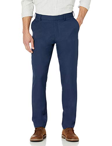 Van Heusen Men's Big & Tall Slim Fit Stretch Flat Front Traveler Pant, Indigo Blue, 34W X 36L