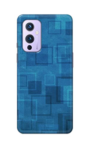 Image of Printed Hard Back Cover Case for OnePlus 9 Back Cover (Plain Azure Blue) -1302