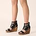 Rollda Women's Wedge Sandals, Platform Sandals High Heels for Women, Fashion Dressy Casual Sandals 2025, Comfortable Open Toe Black Summer Shoes with Back Zipper, Adjustable Ankle Strap, Size 9