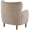 Christopher Knight Home Lindy Wingback Accent Chair, Upholstered Armchair With Rounded Wooden Legs, Curved Backrest Single Sofa, Soft Cushion Seating, Comfy Lounge Chair For Living Room, Light Brown