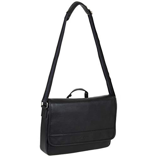 Ben-Sherman-130255-Faux-Leather-Flapover-15-Laptop-Tablet-Casual-Messenger-Bag-Black-Laptop