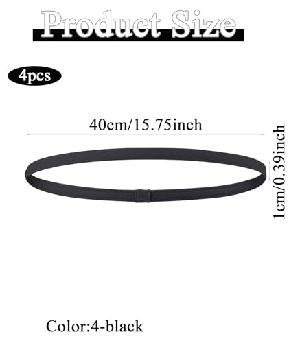 Image of 4 PCS Hair Band for Men, Elastic Headbands for Women and Men, Non-Slip Sports Headband for Gym, Running, Yoga, and Daily Use, Black