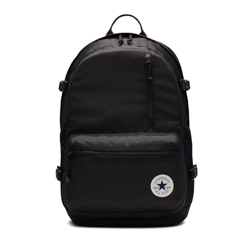 Mochila Converse unissex preta com borda reta, Converse preta, One Size, Clássico