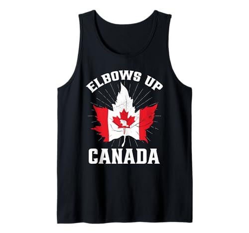 Elbows Up Canada Funny Hockey Fight Spirit Gift Camiseta sin Mangas