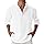 Camicia Lino Uomo, Camicie Manica Lunga Camicie Sportiva Slim Fit Elegante Shirt Estive Tinta Unita Casual Collo Coreana Spiaggi Shirts con Taschino M-4XL