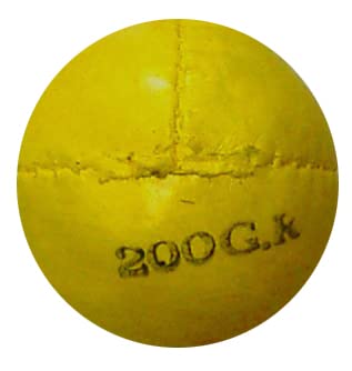 Lisaro Wurf Ball Leder 200 gr. oder 80 gr Wurfball – Schlagball ideal für Bundesjugendspiele (200 gram gelb)