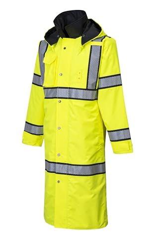 Portwest Hi-Vis Reversible Raincoat - UH447, Yellow/Black, XL3