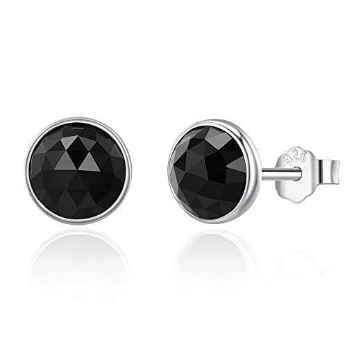 Boucles d'oreilles gouttelettes en argent et cristal noir, cadeau idéal femme