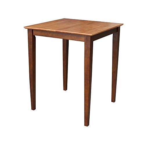 International Concepts Solid Wood Dining Table with Shaker Legs, 30 by 30 by 36-Inch, Cinnemon/Espresso - Thumbnail 4