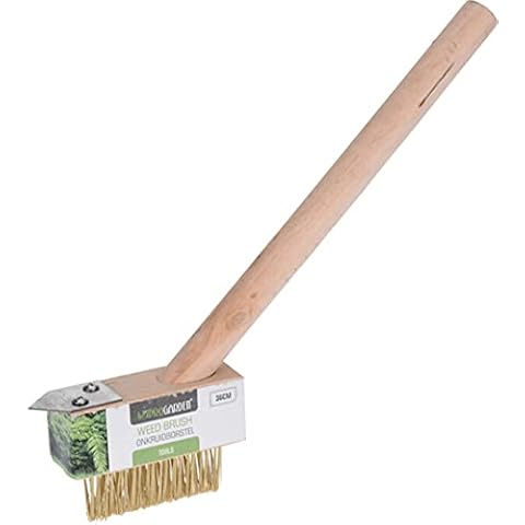 Galvog® Weed Brush with Handle 36 cm | Hand Weed Scraper Paving Brush - Patio Weed Remover Tool Cover