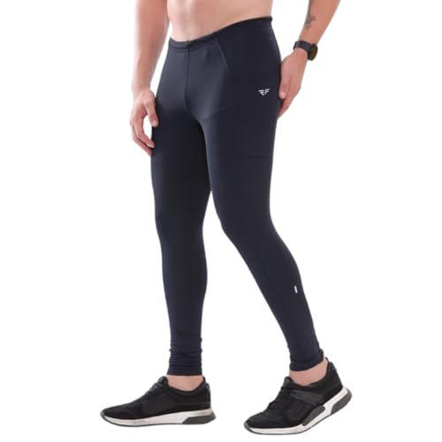 Calça Legging Masc Compressão Corrida Pro Racing Com Bolsos (BR, Alfa, G, Regular, Regular, Preto)