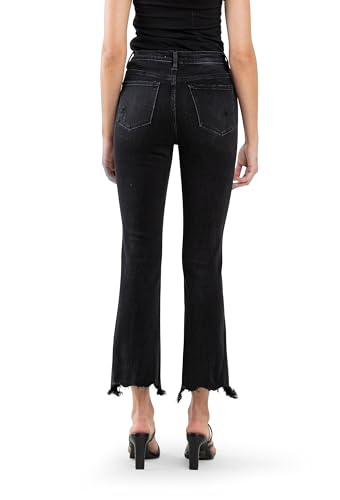 Flying Monkey, High Rise Ankle Bootcut Jeans, Black3