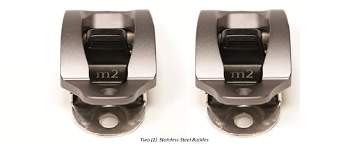 Image of m2 Stainless Steel Marine Ratcheting Buckle & 1 inchx11 inch m2 Ladder Strap (Set of Two)