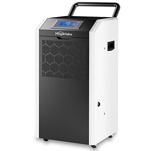 Hogarlabs Commercial Dehumidifier Up To 180 Pints For 8000 Sq. Ft Large Space, Dehumidifiers For Basement With Drain Hose And 1.58 Gallon Water Tank For Basement, Shop, Crawl Space, Cellar Warehouse Commercial. White #TOP6