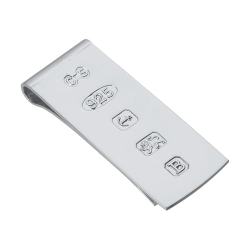 CATORS Sterling Silver Money Clip with Feature Hallmark (Standard) - 50mm x 20mm Wide .925 Silver Money Clip for Men & Women Money Organiser for Notes Hallmarked Cash Holder