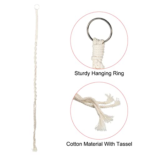 PATIKIL Macrame Hanging Planter, 43.3" Home Air Plant Holder Decorative Flower Pot Basket for Indoor Garden White - Image 3