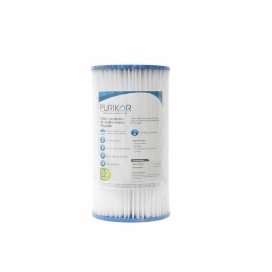 Listado de Cartuchos de filtrado para el agua que Puedes Comprar On-line. 45 PURIKOR | Cartucho de repuesto para filtro de sedimentos plegado. 4.5” x 10” (50 Micras)