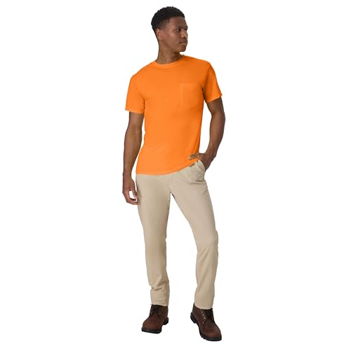 Hanes mens Men's Workwear Short Sleeve Tee (2-pack) T Shirt, Safety Orange, XX-Large US - image 8