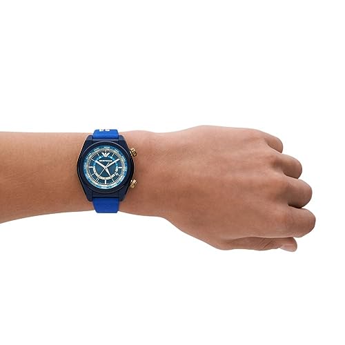 Image of Emporio Armani Blue Quartz Fabric Watch AR11564