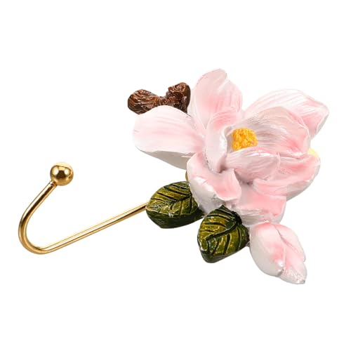 HOMSFOU Crochet mural élégant en forme de fleur en relief pour manteau et sac - Crochets muraux décoratifs multi-usage pour couloir et entrée avec installation facile