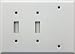 Smooth White Three Gang Wall Plate - Two Toggle Switches One Blank