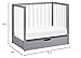 Carter's by DaVinci Colby 4-in-1 Convertible Mini Crib with Trundle Drawer in Grey and White, Greenguard Gold Certified, Undercrib Storage