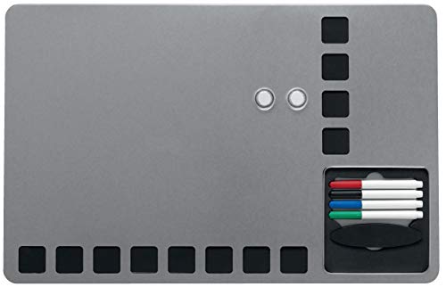 Rexel Nobo - Pizarra magnética combinada con cuadrículas espuma + kit escritura 610x390 mm, color plata