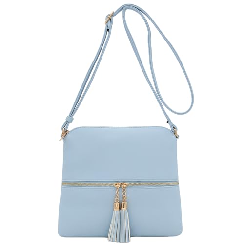Image of Lightweight Medium Crossbody Bag with Tassel