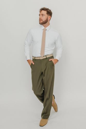 Image of DAZI Men's Skinny Tie, Cotton Wool Linen Necktie, Great for Weddings, Groom, Groomsmen, Missions, Dances, Gifts.
