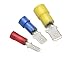 Burndy QN14M25X03D Fingrip Nylon Insulated Male Quick Disconnect, 14-16 Wire Range, 0.250 X 0.032 NEMA Tab Size, 0.25" Width, 0.91" Length (Pack of 100)