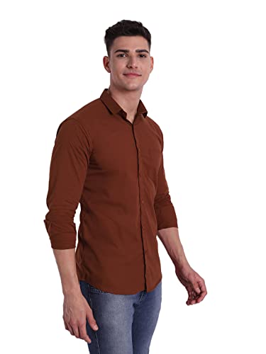 Image of Majestic Man Men's Cotton Slim Fit Solid Casual Shirt