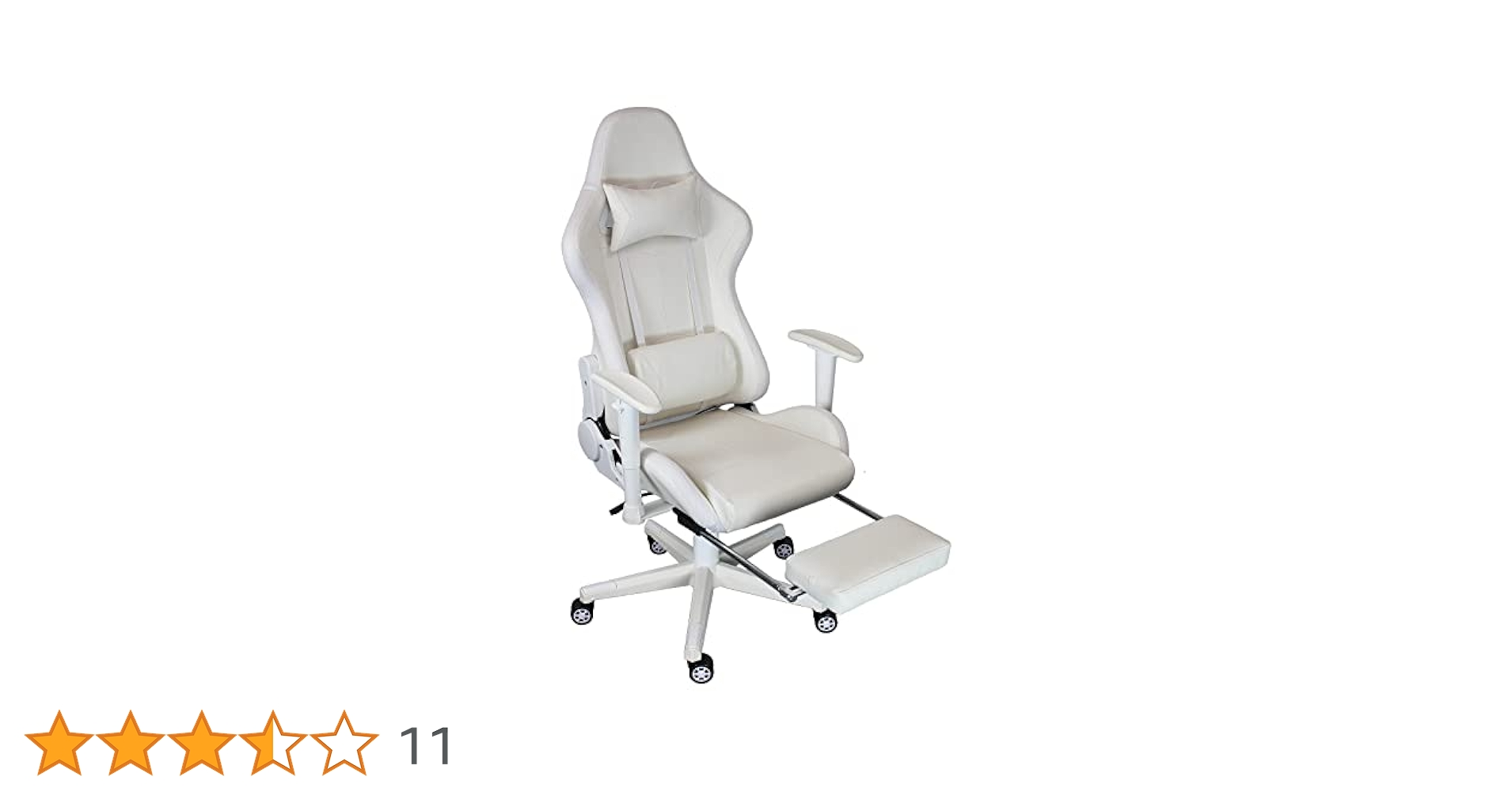 HIDEMI　電動リクライニングチェア ホワイト stylishjapan ゲーミングチェア オットマン オフィスチェア