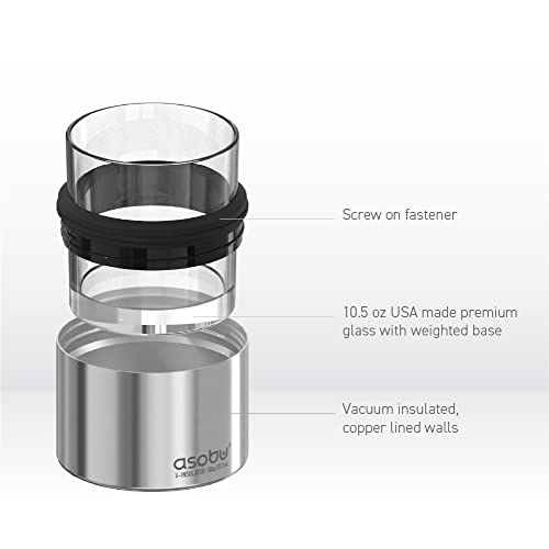 asobu Whiskey Glass with Insulated Stainless Steel Sleeve, 10.5 ounces (Silver) - Thumbnail 5