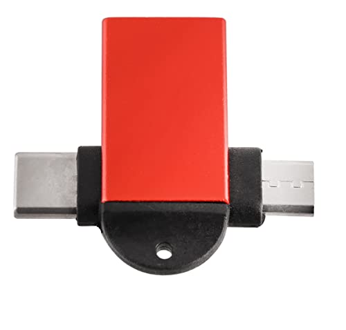 Image of JGD Products 2 in 1 (Red) OTG Adapter Micro USB+USB Type C to USB Female Connector, OTG Pen Drive Adapter to Mobile Connector Type C, Compatible with All Devices