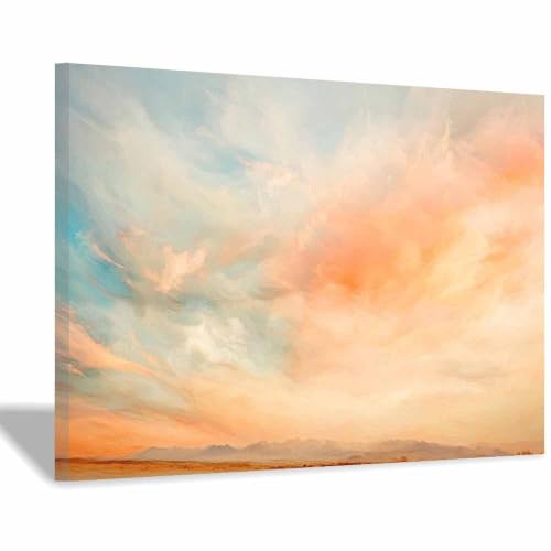 Toile coucher de soleil orange dans la chambre de garçon pour une ambiance zen et chaleureuse