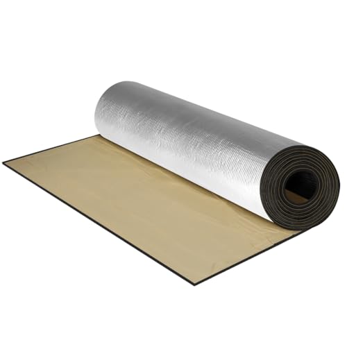 Manan Sound Deadener 10MM Car Noise Proofing Insuation Mat Auto Heat Shield Foam Waterproof & Fireproof Easy to Cut Self-Adhesive | 10mm Thick, 5m x 1m/Roll