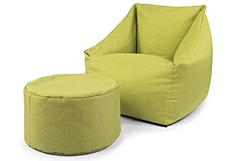 chilly pilley Sitzsack Sitzkissen Bodenkissen Sessel Gartenkissen mit Rückenlehne Sitz (Orange) – Bild 7