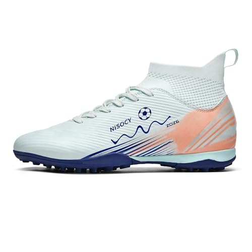 NISOCY Soccer Shoes for Mens Womens Professional Cleats High-Top Athletic Turf Football Shoe Outdoor/Indoor Professional Futsal Football Training Sneaker2