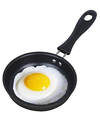 ROLTIN Mini sartén de hierro fundido, sartén para tortilla y panqueques de 12CM, olla para freír huevos redonda antiadherente, cacerola para placas eléctricas y de Gas