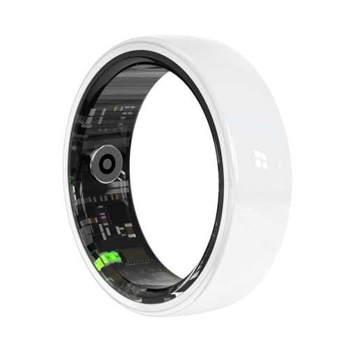 Image of Smart Rings for Couples，Health Rings for Men & Women, 24 /7 Track Heart Rate, Sleep, SpO2, Stress, HRV & Cycles. 5ATM Waterproof, iOS /Android, No Subscription.(White, 8 (18.3mm))